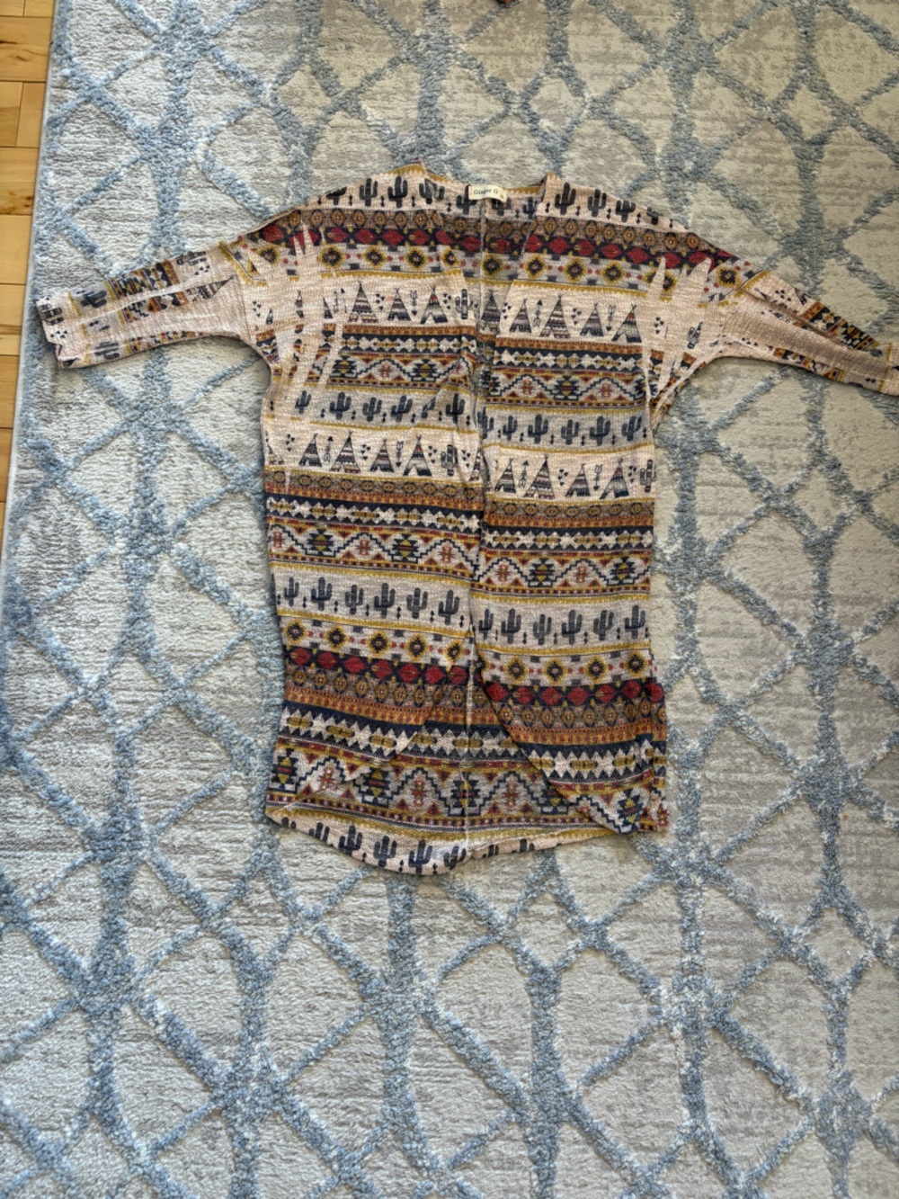 3 for $25 Ginger G Knit cardigan in Cream, Navy & Rust Speckle size medium